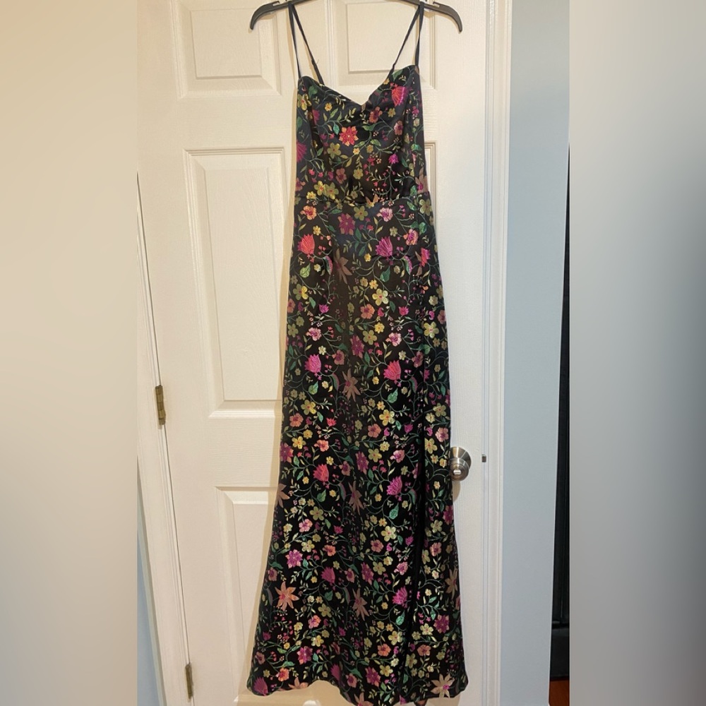 Lulu's Black Maxi Dress with Pink Floral Design - Picture 4 of 10